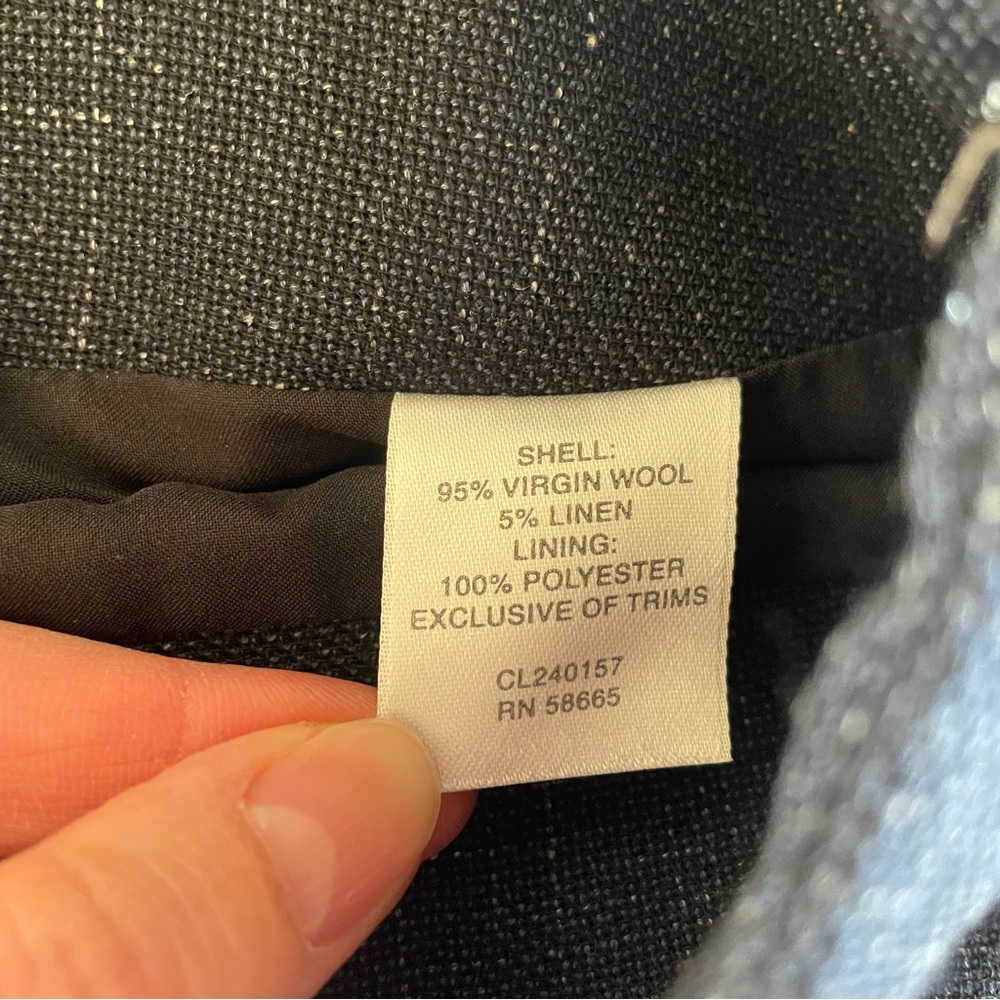 Classiques Entier Navy Virgin Wool Linen Blend Suit Set 2 Career Work Office - Picture 10 of 16